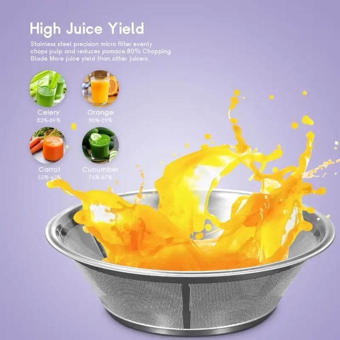 Centrifugeuse Extracteur de Jus, 500W Centrifugeuse Fruits et Legumes à 3 Vitesses, Bec Anti-goutte, Grand Bouche en Acier Inox