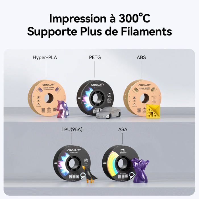 Imprimante 3D - BAZARLAND30 - Ender 3 V3 KE - 500 mm/s - Calibrage Auto - Buse 300 °C