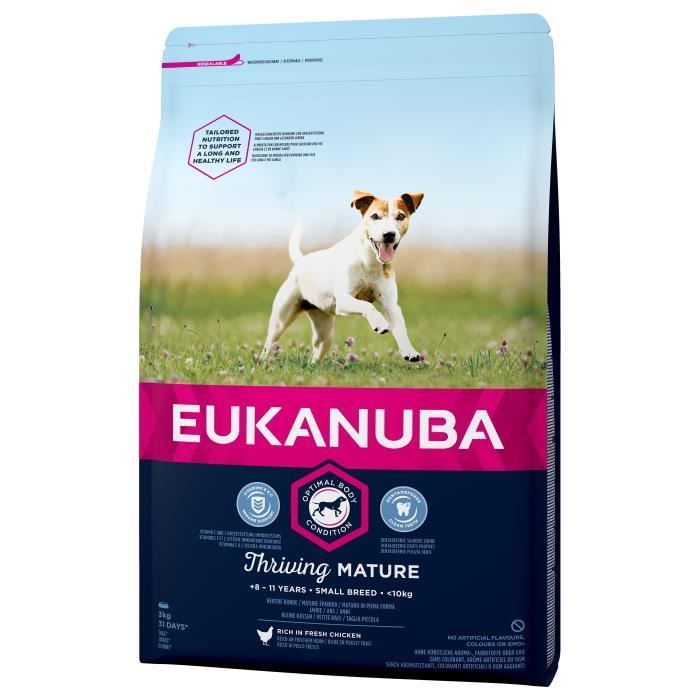 EUKANUBA Chicken Kibble - Small Breed - 3kg - For Senior Dogs