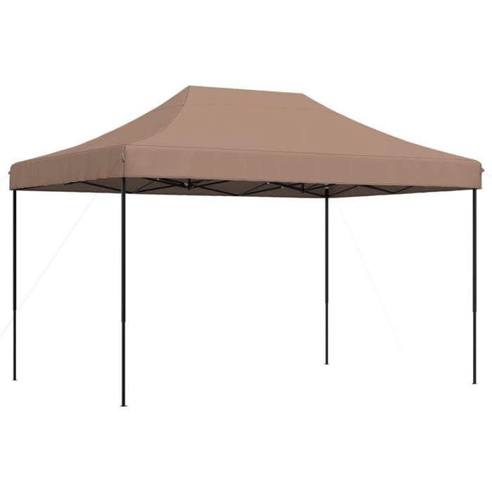 Pérgola impermeable tipo cenador - Hermosa carpa plegable y retráctil de color marrón para fiestas, 410x279x315 cm, económica, 54797362