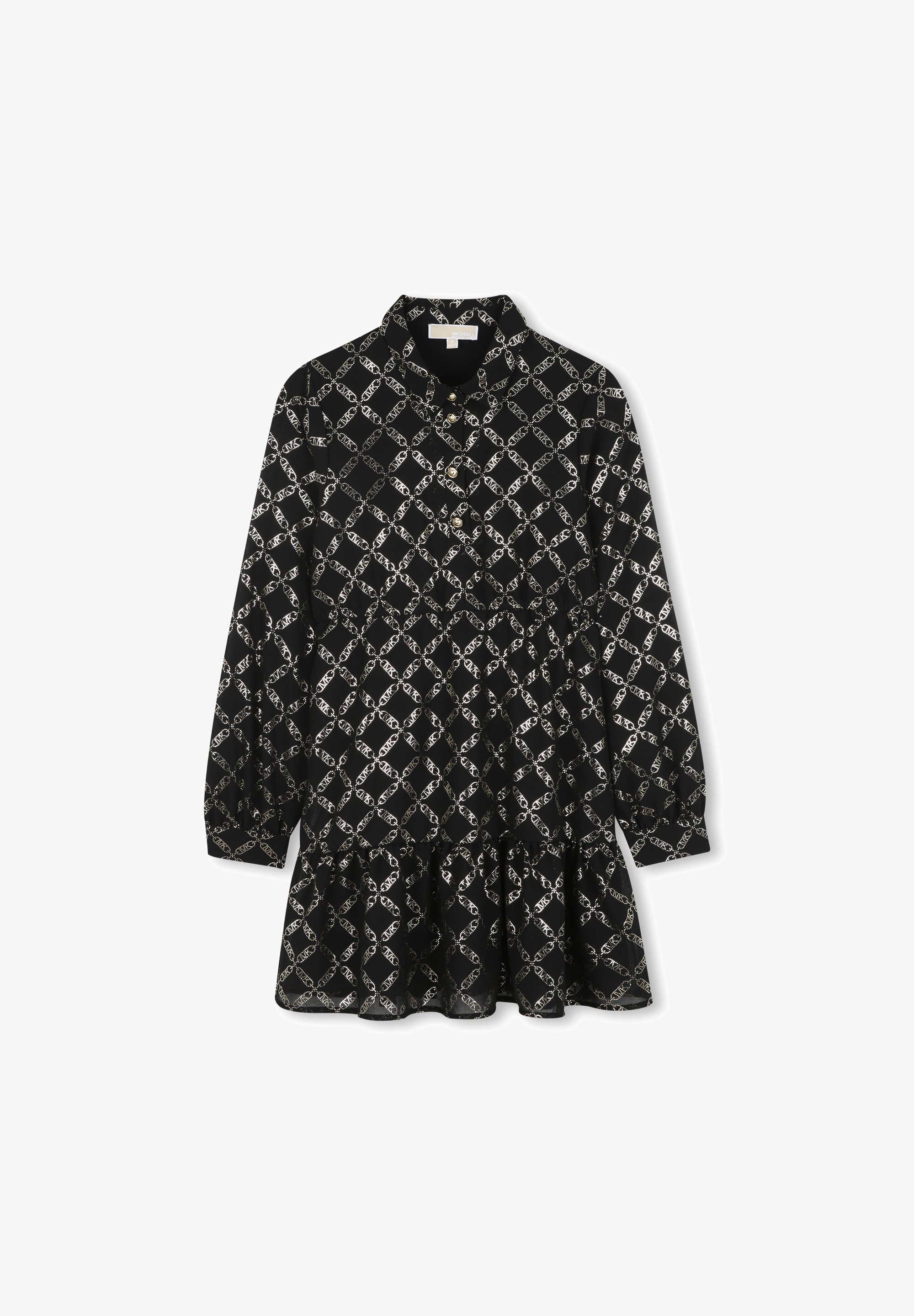 Vestido camisa infantil Michael Kors - preto/amarelo