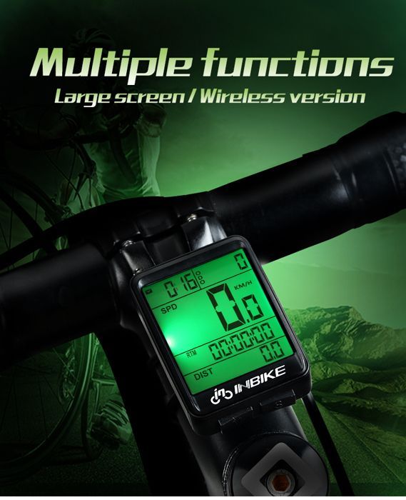 Wireless Bike Computer, Mountain Bike Speedometer, Wireless Cycle Computer with Waterproof Screen