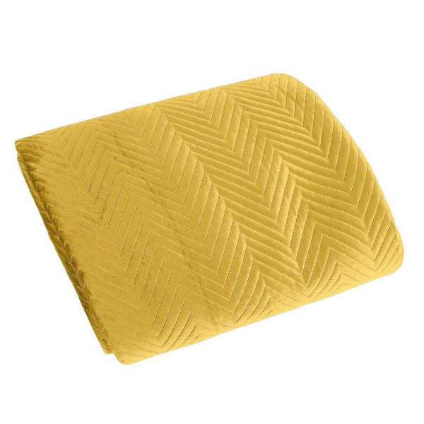 Narzuta 200x220 Sofia musztardowa welurowa
