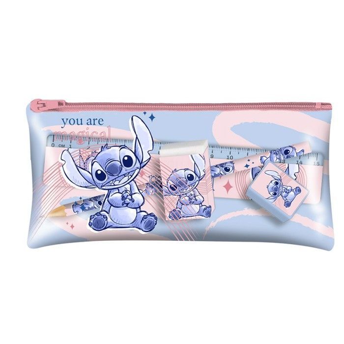 Estojo infantil - Disney - Lilo & Stitch - Multicolorido - 9,5 x 19 cm - Com zíper