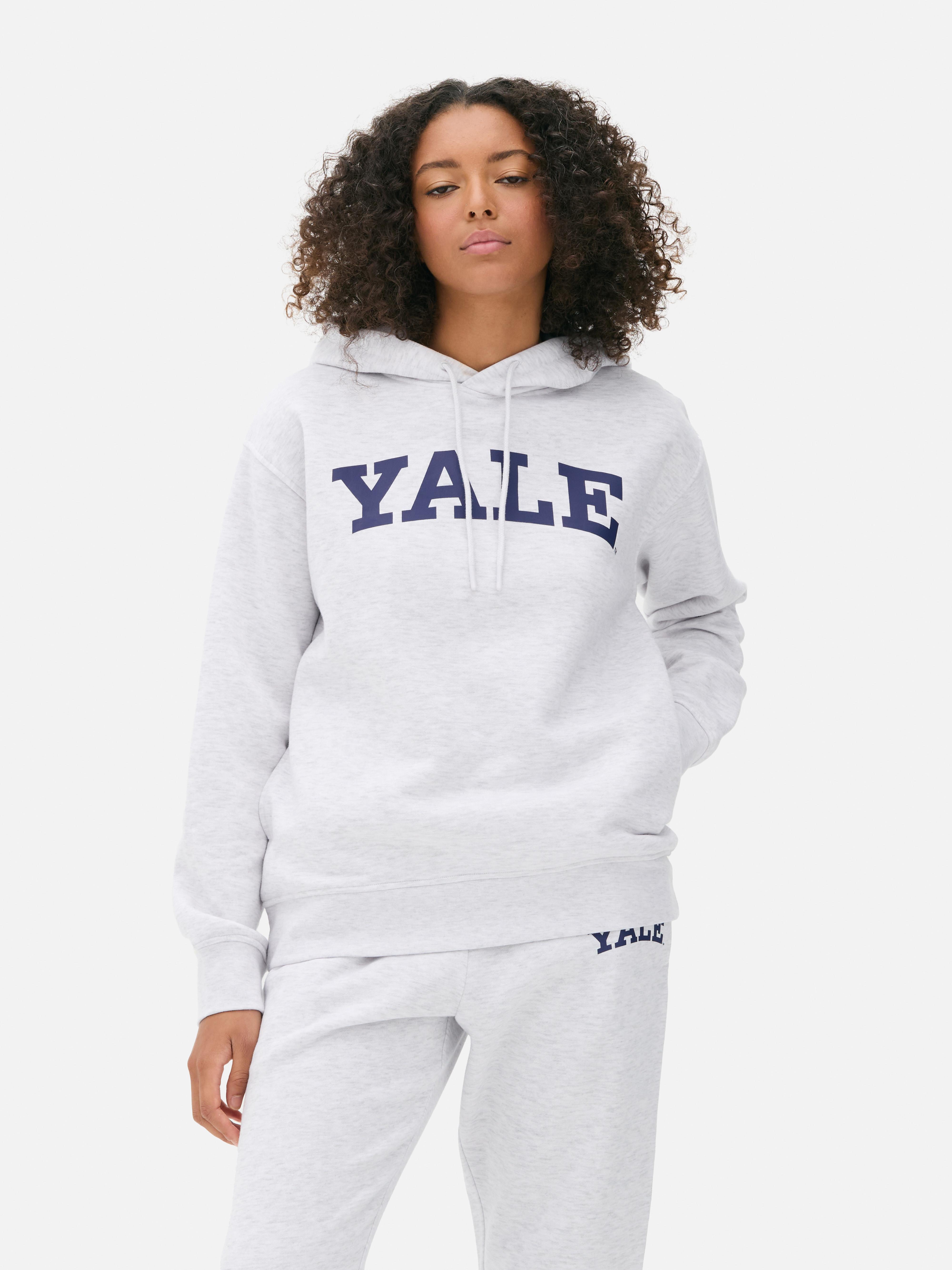 Hanorac cu șnur asortat Yale Hanorac cu șnur, mâneci lungi cu manșete și imprimeu Yale în centru
