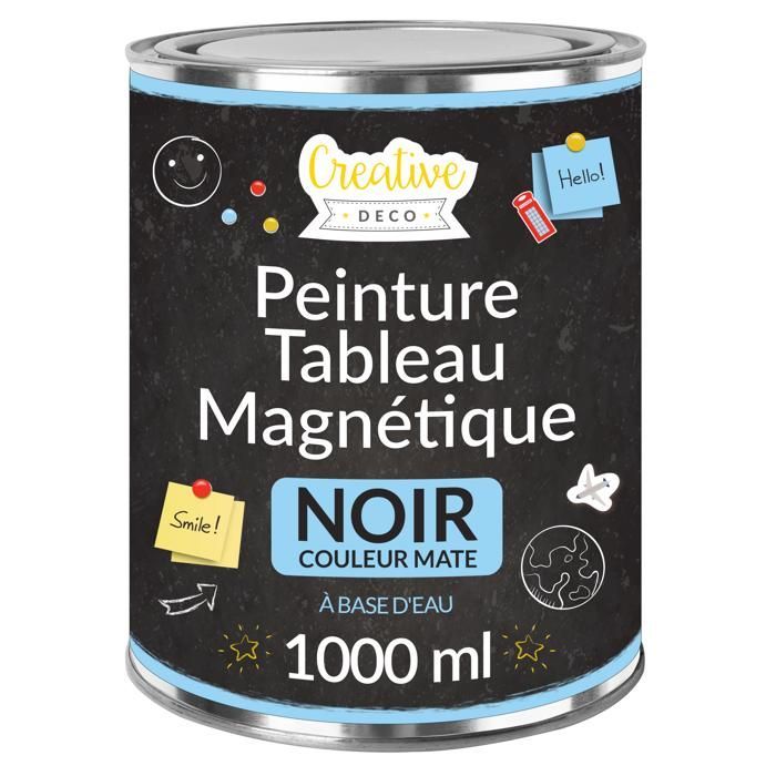Peinture Ardoise Magnétique - Creative Deco - 1L - Noir - Efficacité 2m² - À Base d'Eau