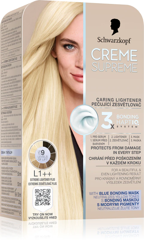 Schwarzkopf Creme Supreme, tintura permanente para clareamento capilar.