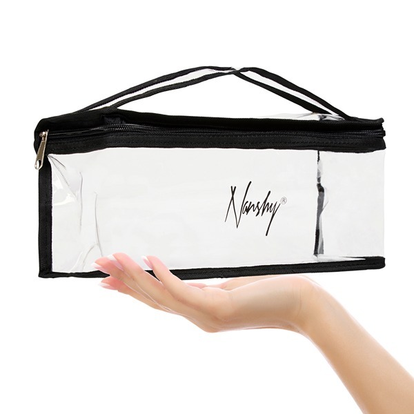 Nanshy doorzichtige make-uptas (transparant/zwart)