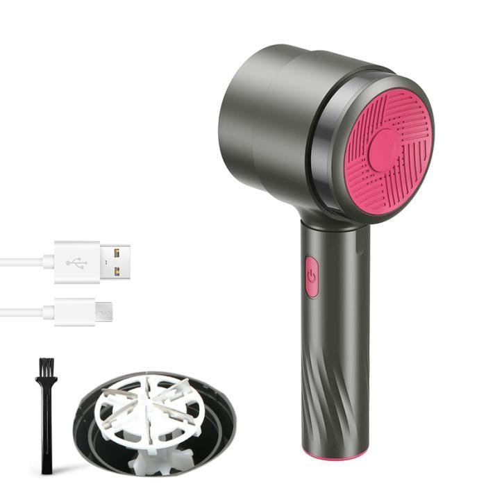 Quitapelusas eléctrico, afeitadora de telas para abrigos, suéteres y alfombras, potente quitapelusas portátil USB - Rojo plateado