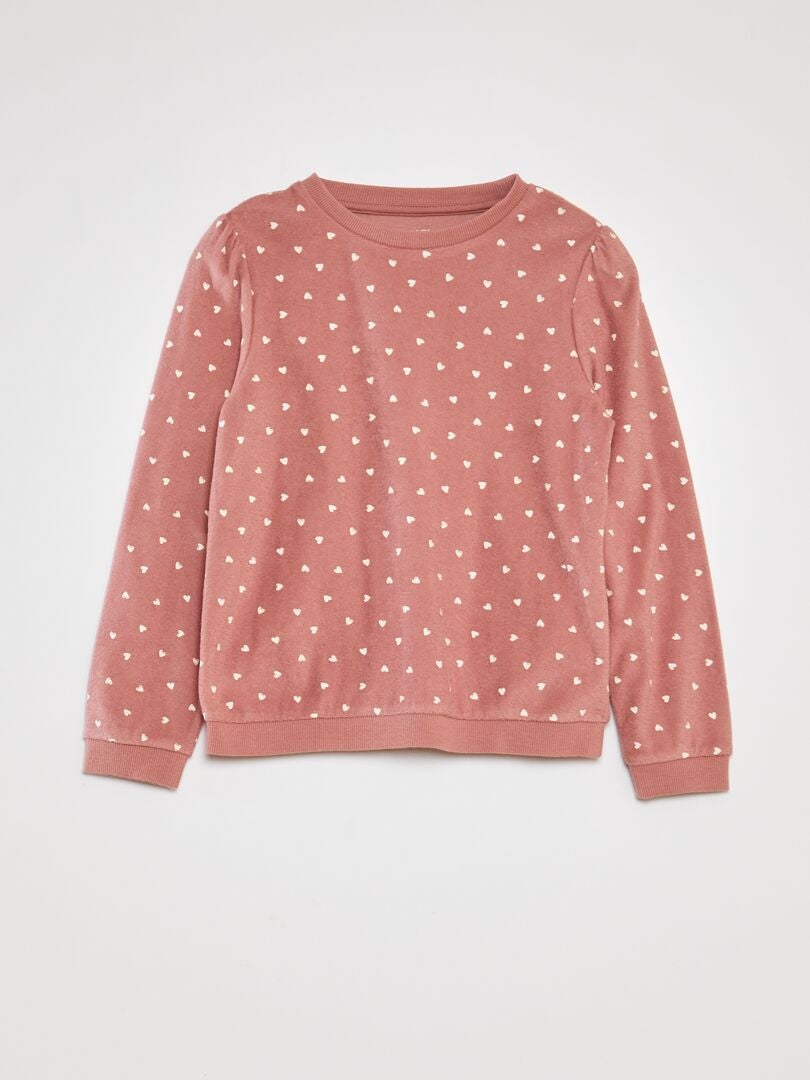 Dwuczęściowy komplet piżamowy – koszulka + legginsy – różowy