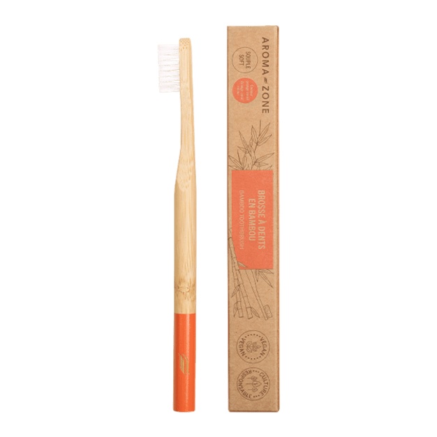 Brosse à dents souple en bambou Orange