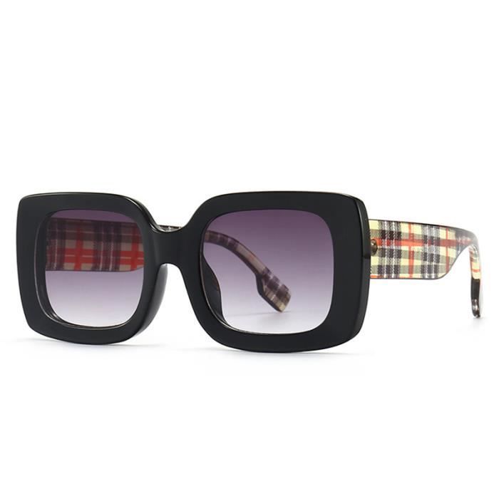 Gafas de sol SHARPHY para mujer, montura rectangular, gafas de sol modernas para conducir y viajar, estampado de tartán, protección UV.