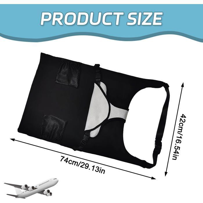 Cama integrada com apoio para os pés para crianças em aviões, sistema de ventilação com extensão do assento, sono confortável