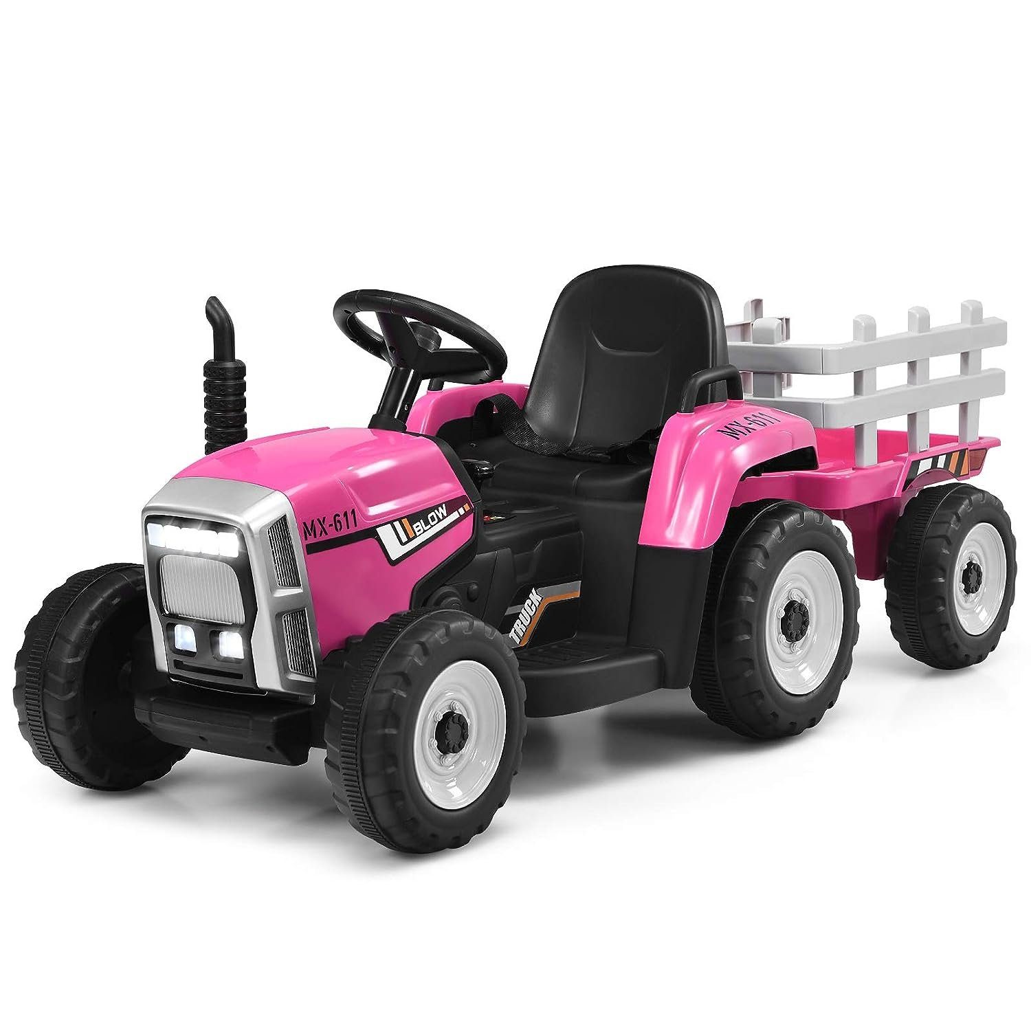 KOMFOTTEU elektrischer Kindertraktor, 30 kg Tragfähigkeit, ab 3 Jahren