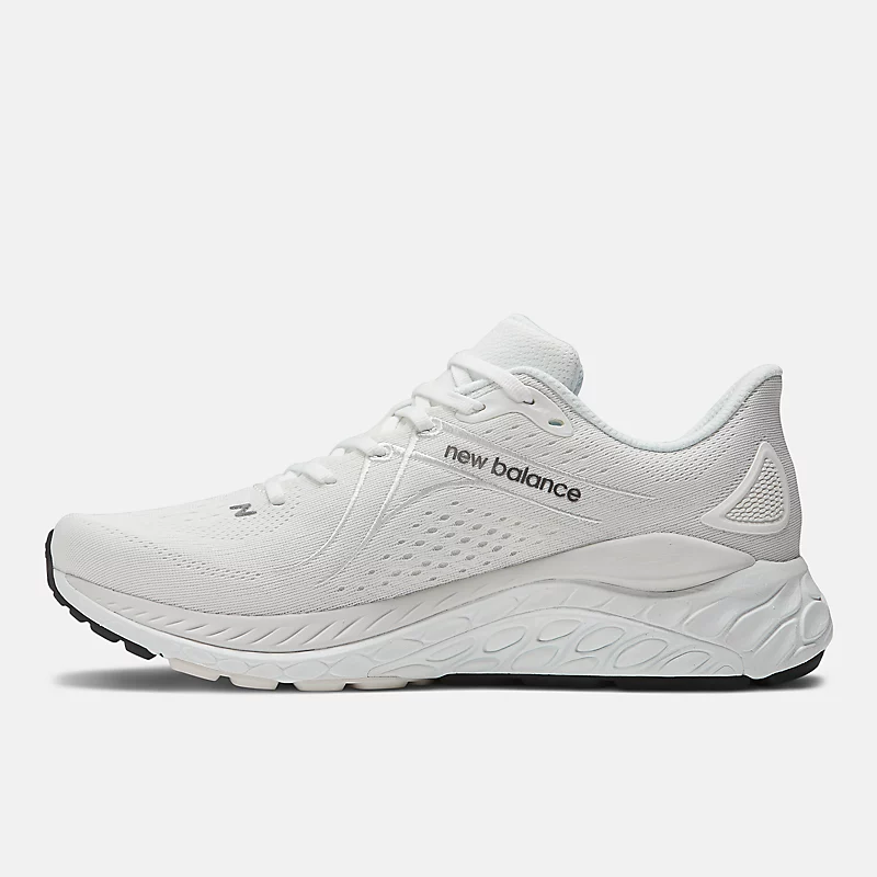 Męska pianka Fresh Foam X 860v13 – biała z ciemnosrebrnym metalicznym wykończeniem i odblaskiem