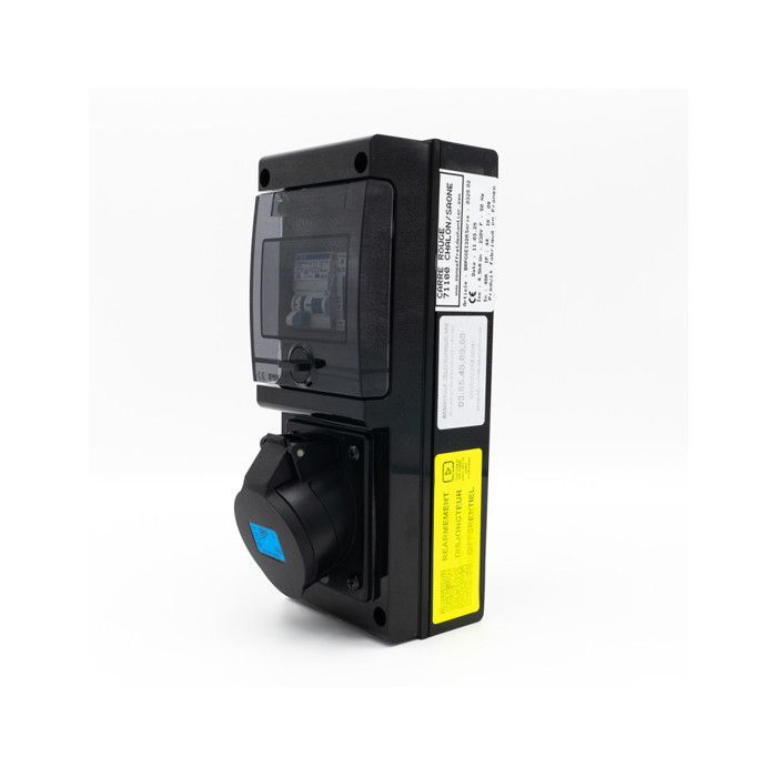 Borne de recharge avec prise Europe 32A complète avec protections et compteur