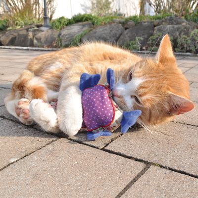 Aumüller Patchwork Eulen-Katzenspielzeug mit Baldrian