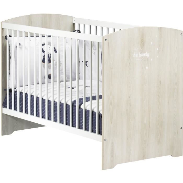 Set completo per cameretta neonato - Lettino 120x60 e fasciatoio - PREZZO BABY - SMILE - Frassino e faggio
