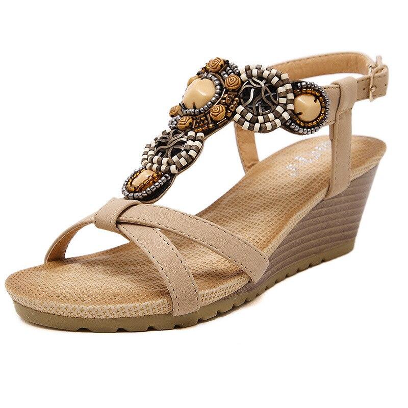 Shoes Women's Sandals Summer New Beach Ladies Sandals New flat Bottom Bohemian Shoes Wedge Sandals Slippers Footwear