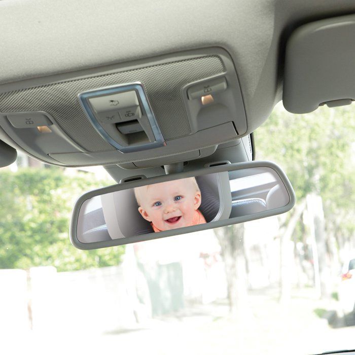 Grand miroir de siège arrière - DREAMBABY - Ajustable EZY-Fit - Vue grand angle pour la sécurité des bébés et des jeunes enfants