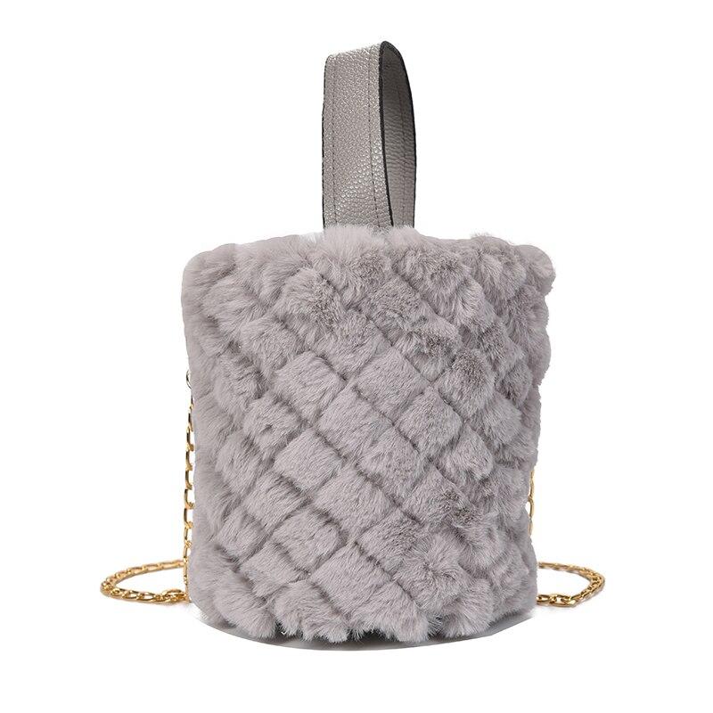 Sac à main en fourrure, idéal pour l'hiver, sac bandoulière en cuir PU de haute qualité, sac seau mignon en peluche, petit format, livraison gratuite