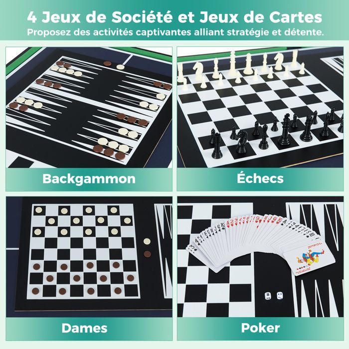Mesa multijuegos apilable 10 en 1 COSTWAY: hockey, billar, futbolín, bolos, ajedrez - 127 x 102 x 82 cm - Madera - Accesorios completos - Para mayores de 6 años
