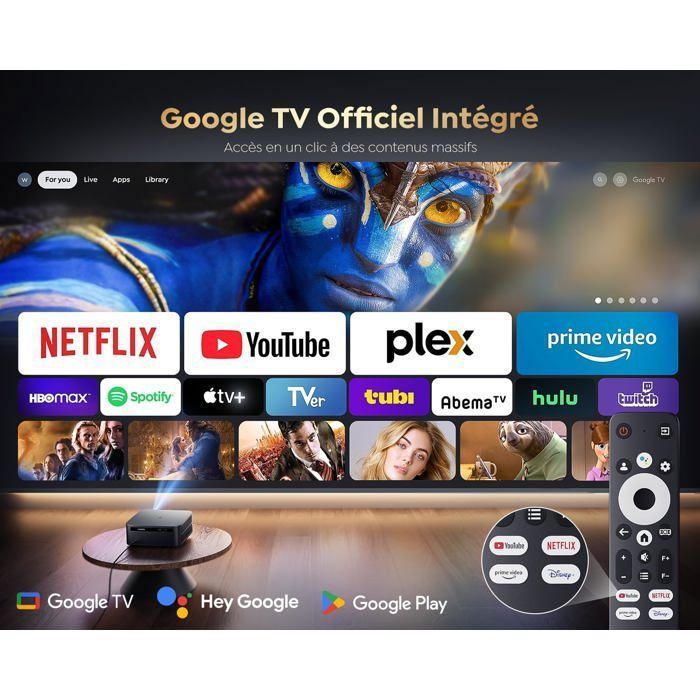 Videoproiettore 4K - BAZARLAND30 - K12 - 1500 ANSI Lumen - WiFi 6 - Bluetooth 5.2