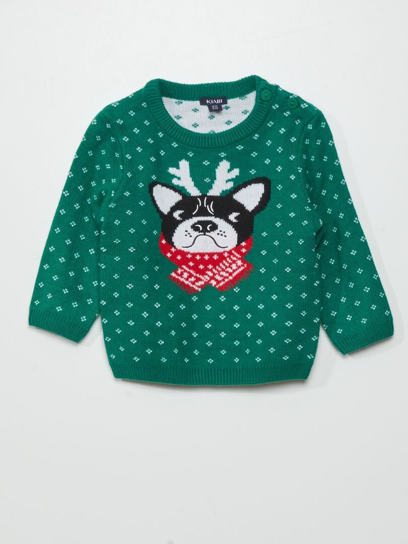 Suéter de Natal Bulldog - VERDE