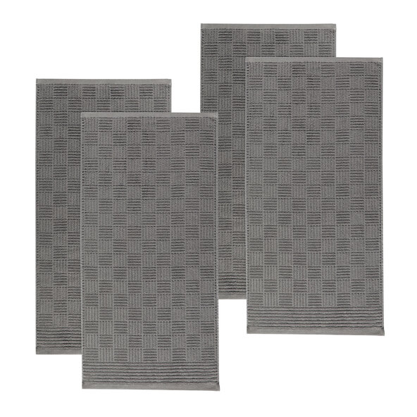 Geo terry towel series, set of 4, anthracite