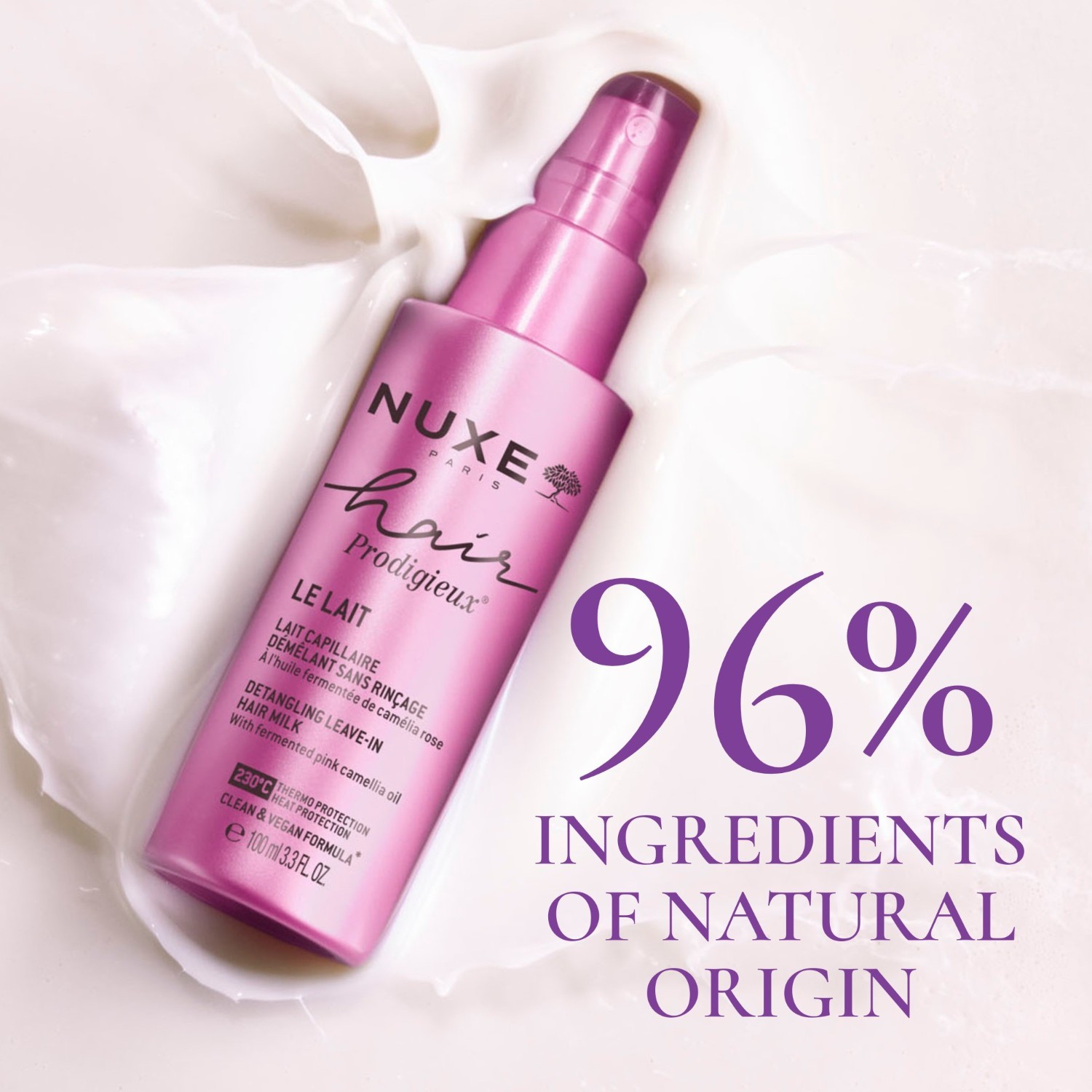 NUXE Hair Prodigieux® iššukuojantis nenuplaunamas plaukų pienelis - 100 ml