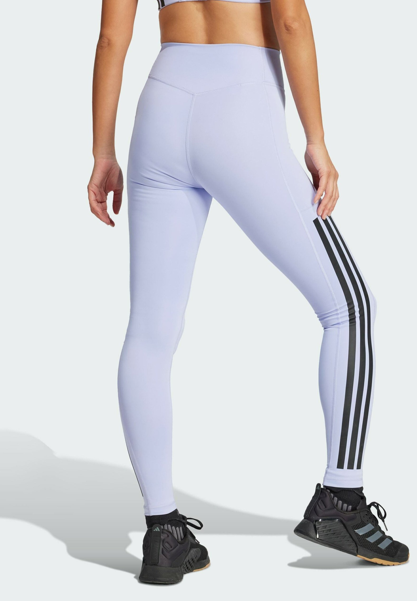 adidas Performance OPTIME 3-STRIPES FULL LENGTH - Leggings - violettint