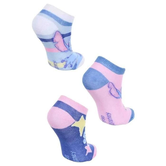 Conjunto de 3 pares de calcetines tobilleros de algodón para niña de 