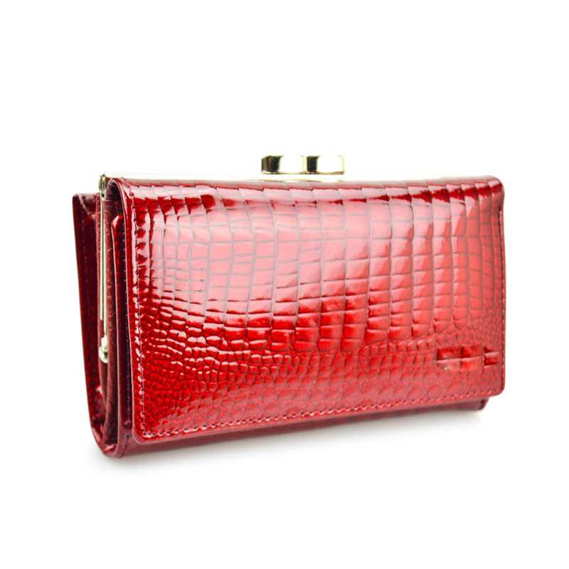 Nouveau portefeuille de luxe pour femme en cuir véritable, fermoir en alligator, petit portefeuille.