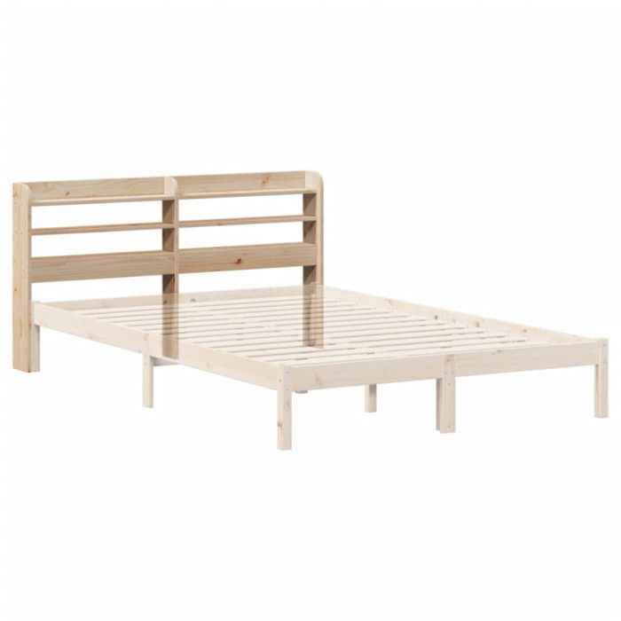 Cabecero vidaXL con estantes de 140 cm, madera maciza de pino, cabecero de madera, cabecero con almacenamiento, cabecero en 850950