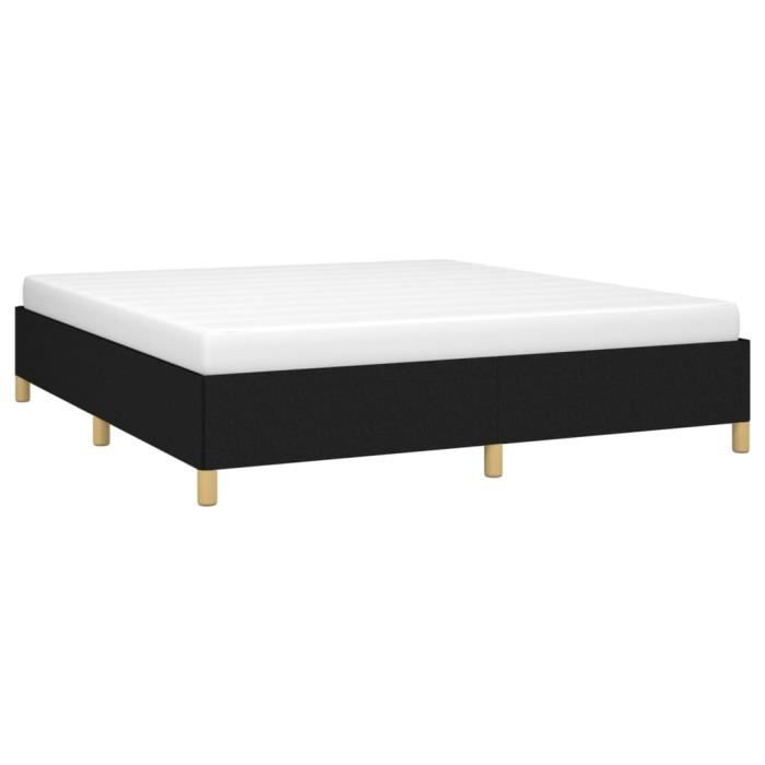 Base de cama de láminas - AKOZON - Negra - 160x200 cm - Tejido resistente - Patas robustas