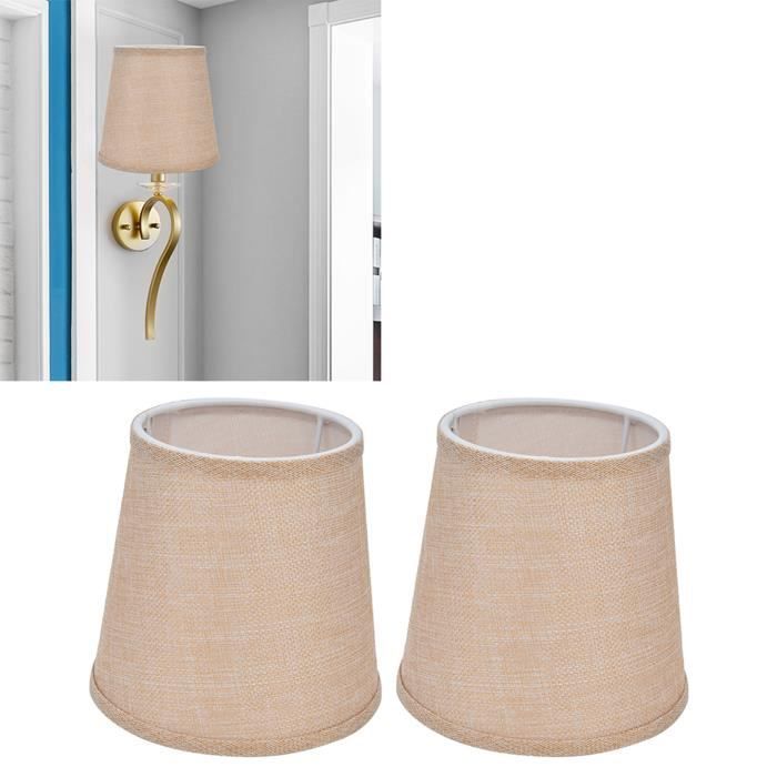 Paralume - SALALIS - E14 - 2 pezzi - Stile europeo - Lino - Metallo