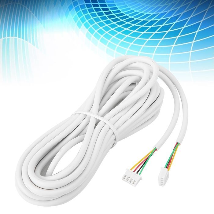 Cable de cobre de 4 núcleos - SHIPENOPHY - 30 m - Blanco - Conectores preconectados - Videoportero