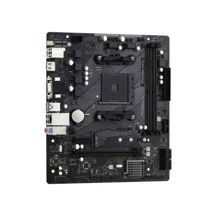 ASRock A520M-HVS Micro ATX Hovedkort, Sokk AM4, DDR4, M.2, PCIe, NVMe, USB 3.0, PCI-Express 3.0 16x