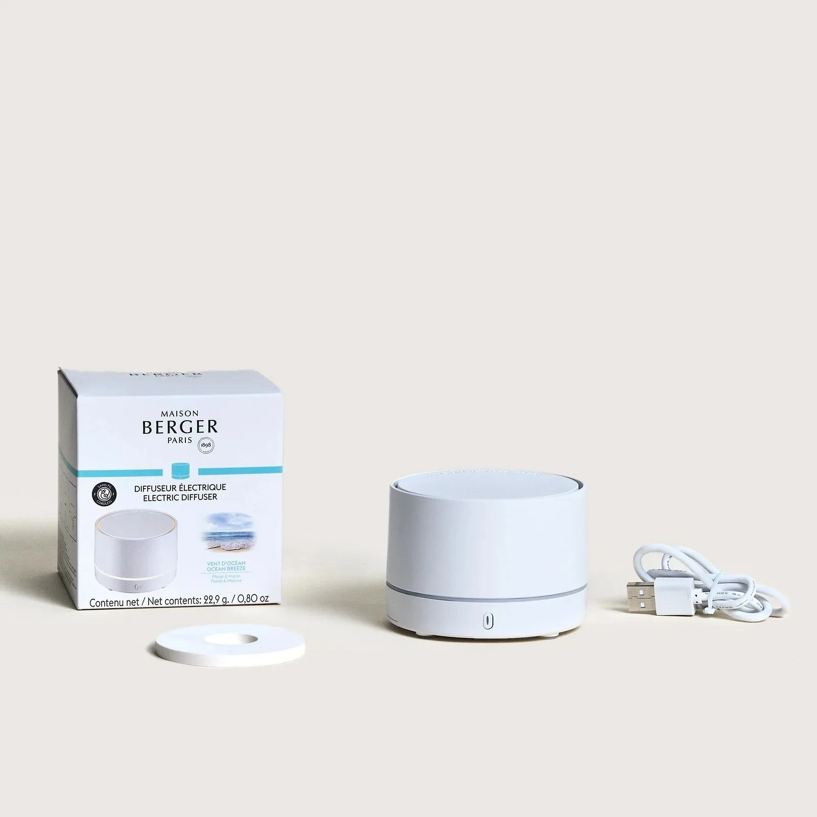 Diffuseur Électrique Nomade Blanc con Vent d'Océan - Diffusore di Profumo