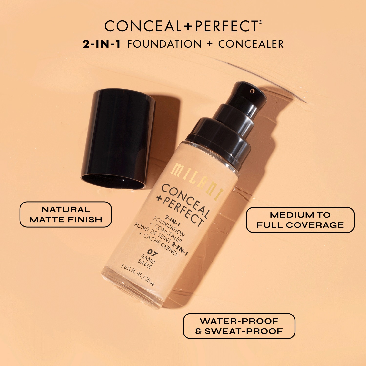Fond de teint correcteur 2 en 1 Milani + - 30 ml