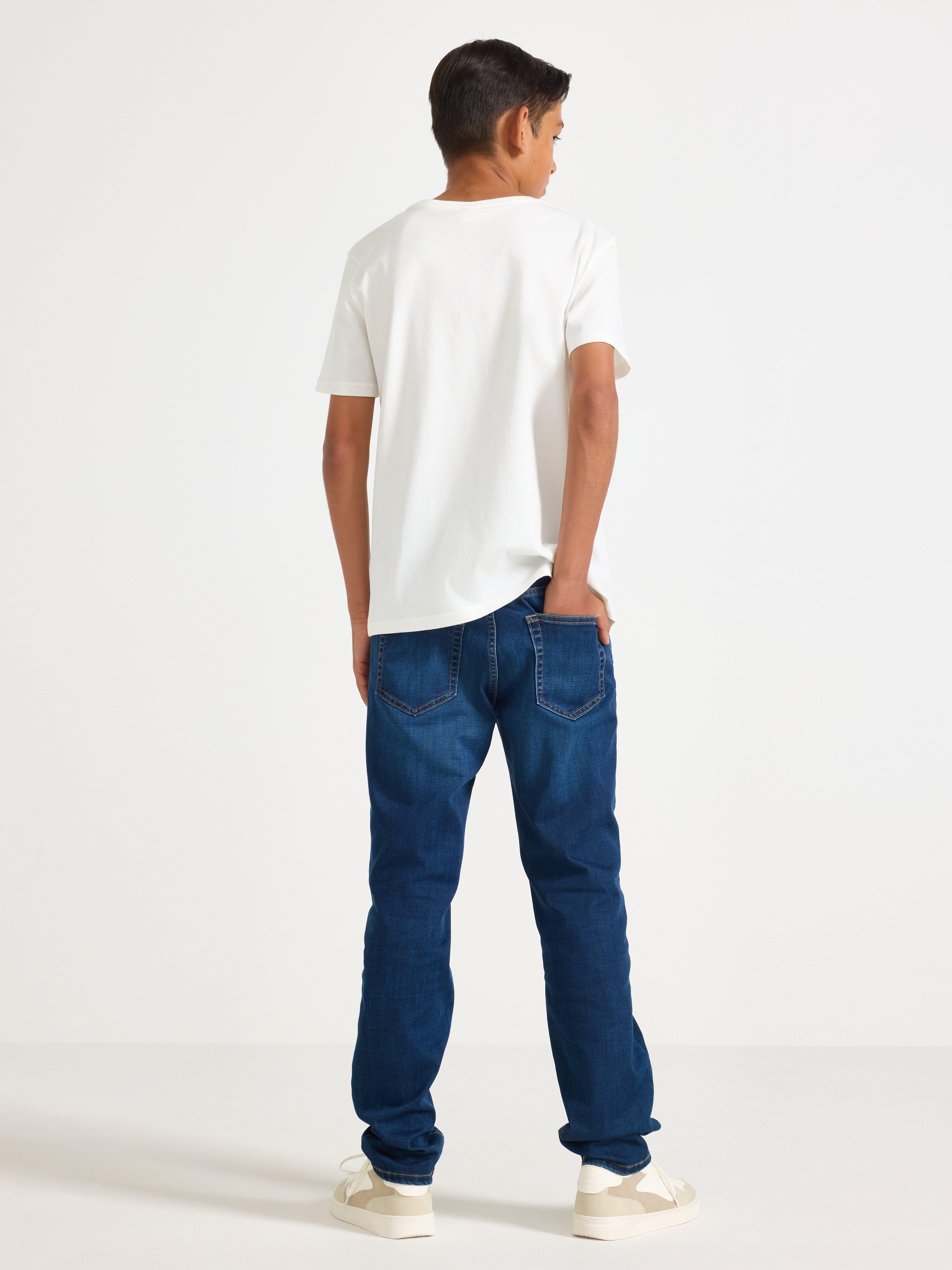 STAFFAN Jeans rectos de corte regular, mezclilla oscura