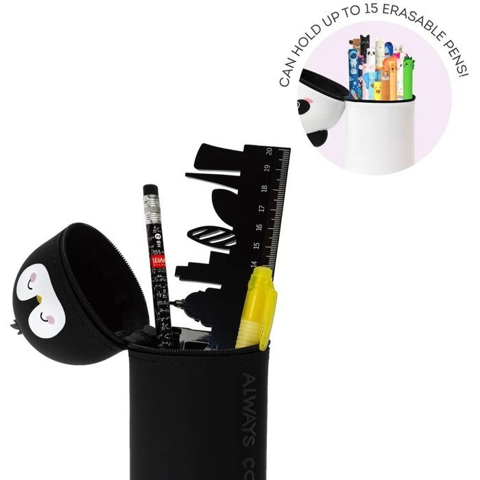 LEGAMI - KA0015 - 2-in-1 Soft Silicone School Pencil Case - Penguin