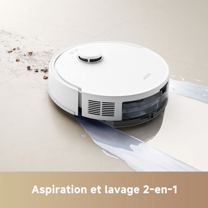Robot aspirador MOVA - E20 Plus - Succión de 5000 Pa - Navegación LDS - Vaciado automático