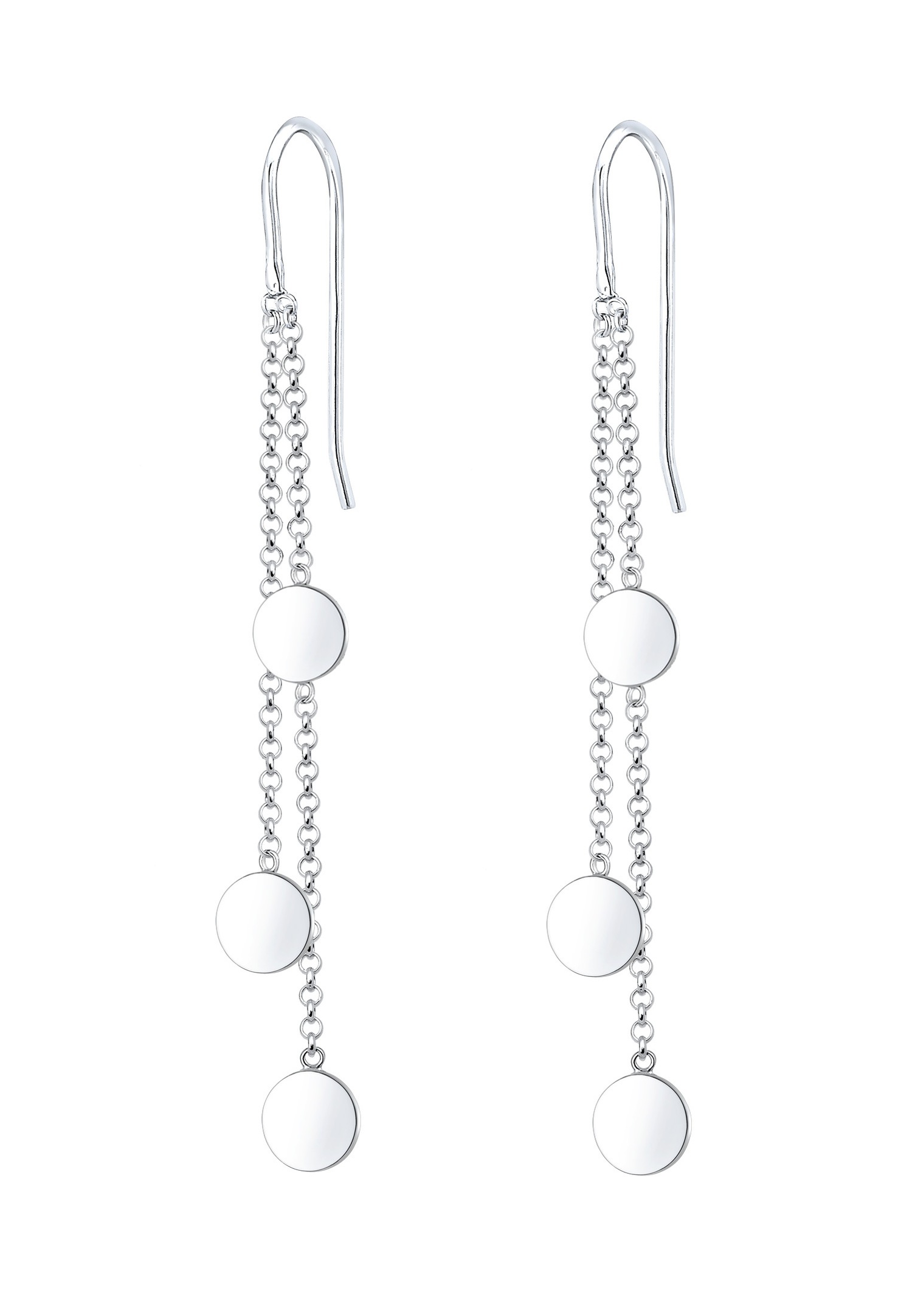 Elli Pendante Plaquettes Cercle Géo Boucles d'oreilles Femme - (925/1000) Argent