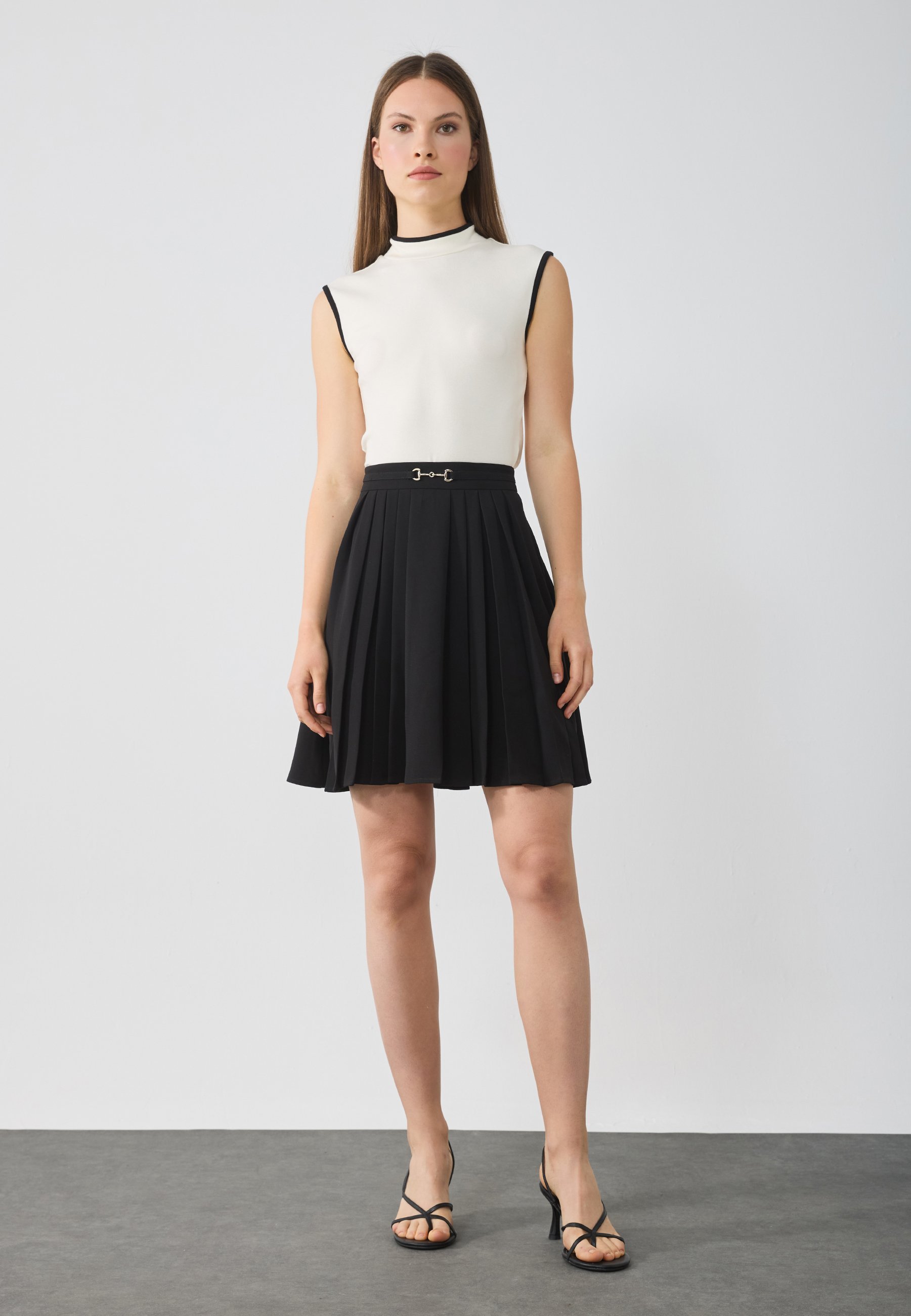 Anna Field Top - gebroken wit/zwart