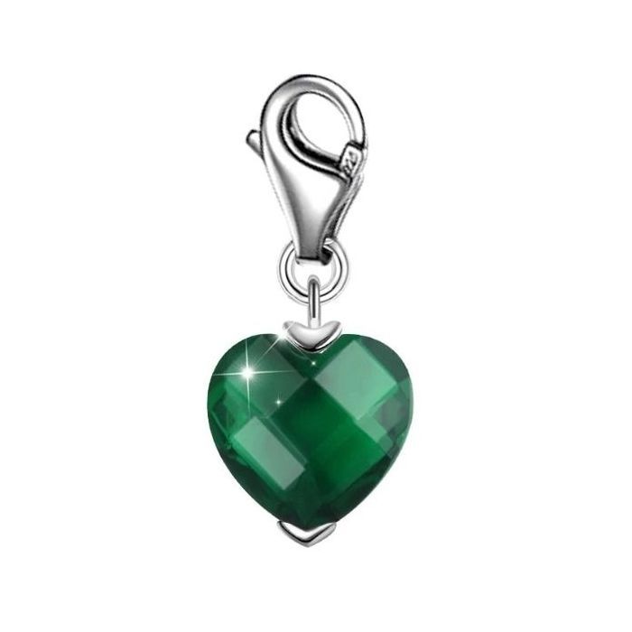 Pregnancy bola with double love and green heart pendant