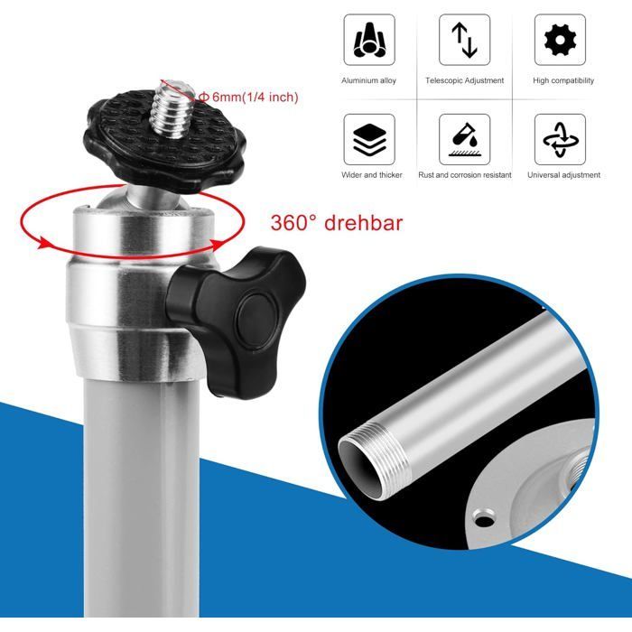 Supporto a soffitto ZOKKO per videoproiettore - Rotazione a 90° e 360° - Distanza dal soffitto al proiettore: 21,5 cm