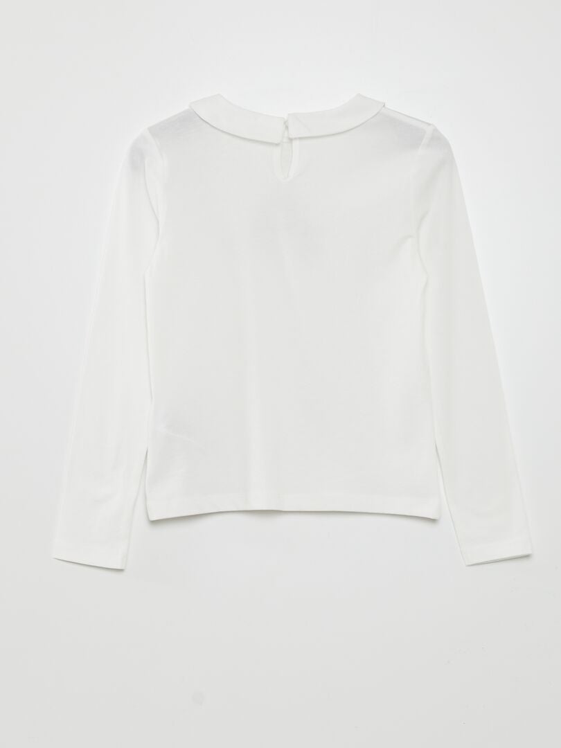 Camiseta Claudine con cuello - BLANCA