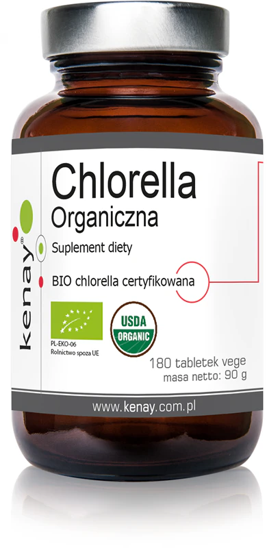 Comprimidos de suplemento alimentar orgânico Kenay Chlorella para desintoxicação do corpo