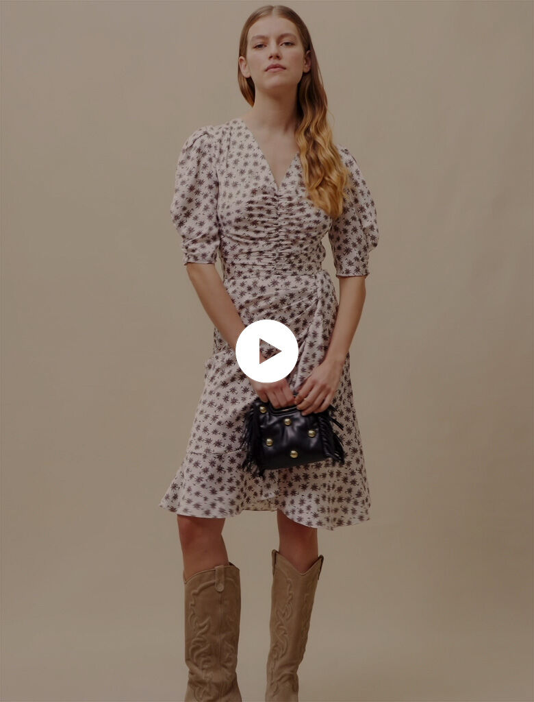 Rochie cu imprimeu de palmier - Mini palmier rose